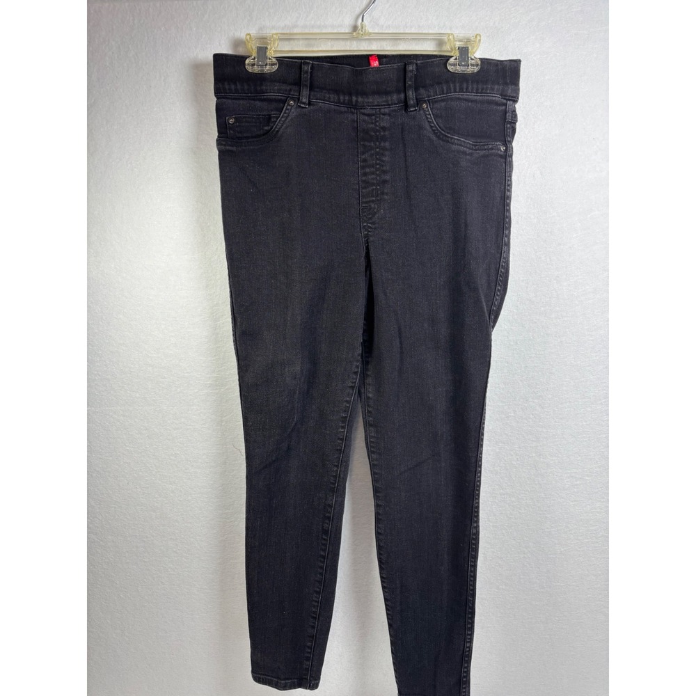 Spanx Jean-ish Ankle Leggings Womens L Black Cotton Blend Skinny Pull On 20278R